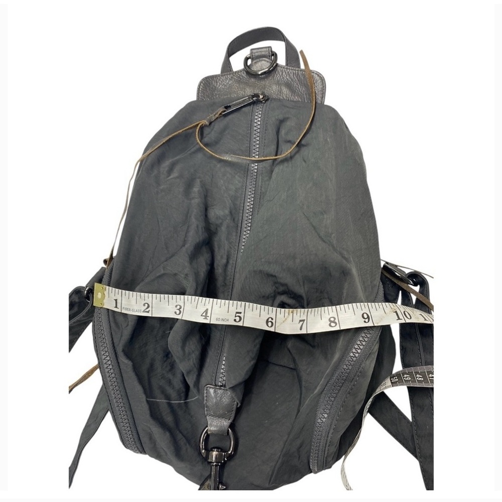 Rebecca Minkoff Julian grey gray nylon and leather backpack